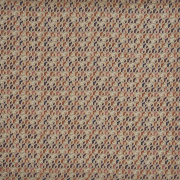 Theo Fabric - Raspberry by neutral geometric jacquard fabric from Prestigious Textiles