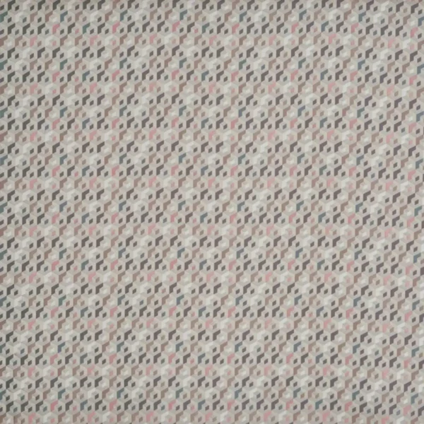 Theo Fabric - Sorbet by black-grey geometric jacquard fabric from Prestigious Textiles