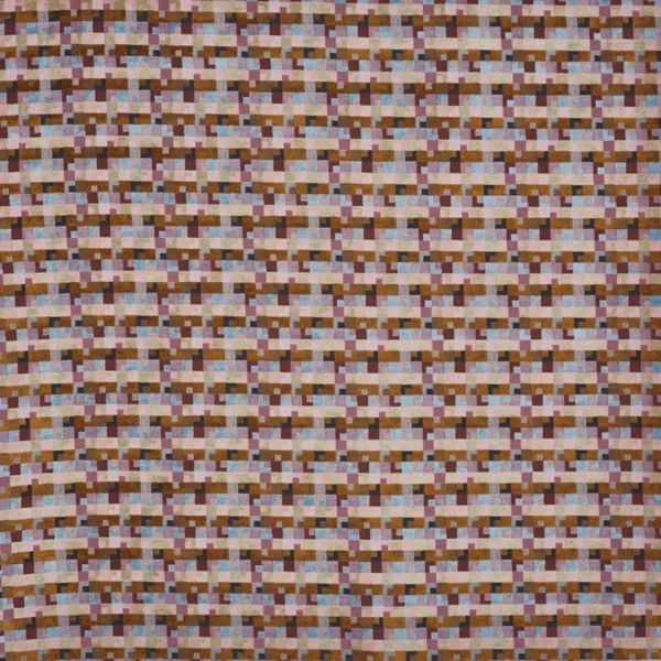 Milo Fabric - Azalea by brown geometric velvet-chenille fabric from Prestigious Textiles