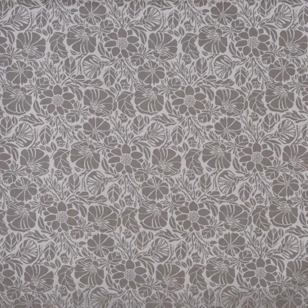 Wallace Fabric - Peppercorn by black-grey botanical jacquard fabric from Prestigious Textiles