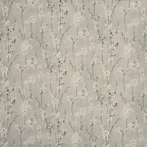 black-grey botanical cotton fabric from Prestigious Textiles