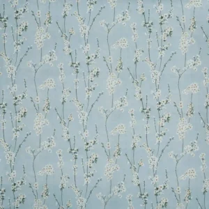 blue botanical cotton fabric from Prestigious Textiles