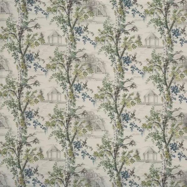 Arboretum Fabric - Lemon Grass by multicolour botanical cotton fabric from Prestigious Textiles