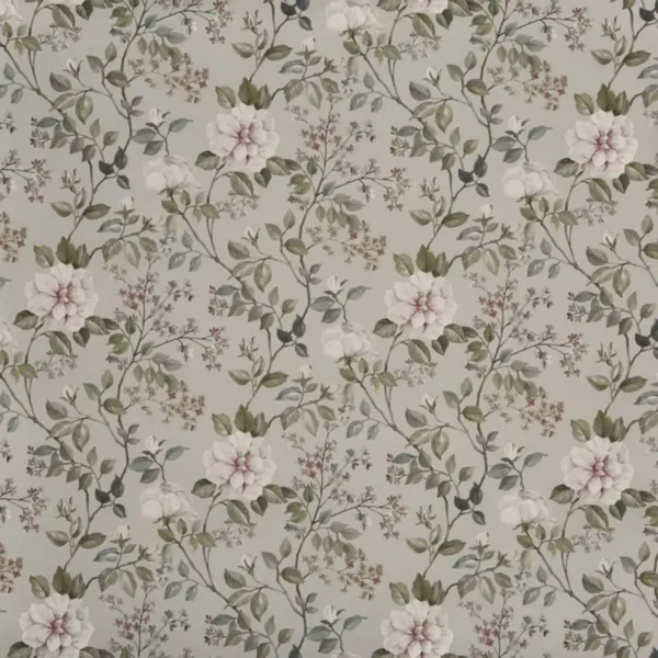 Fragrant Fabric - Pebble by multicolour botanical cotton fabric from Prestigious Textiles