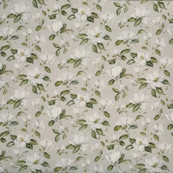 Magnolia Fabric - Pebble by multicolour botanical cotton fabric from Prestigious Textiles