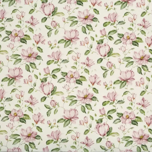 Magnolia Fabric - Posey by green botanical cotton fabric from Prestigious Textiles