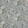 black-grey botanical cotton fabric from Prestigious Textiles