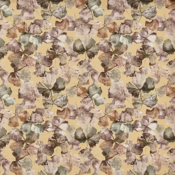 Hanalei Fabric - Amber by brown botanical cotton fabric from Prestigious Textiles