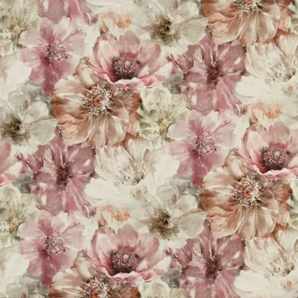 Lani Fabric - Spice by brown botanical cotton fabric from Prestigious Textiles