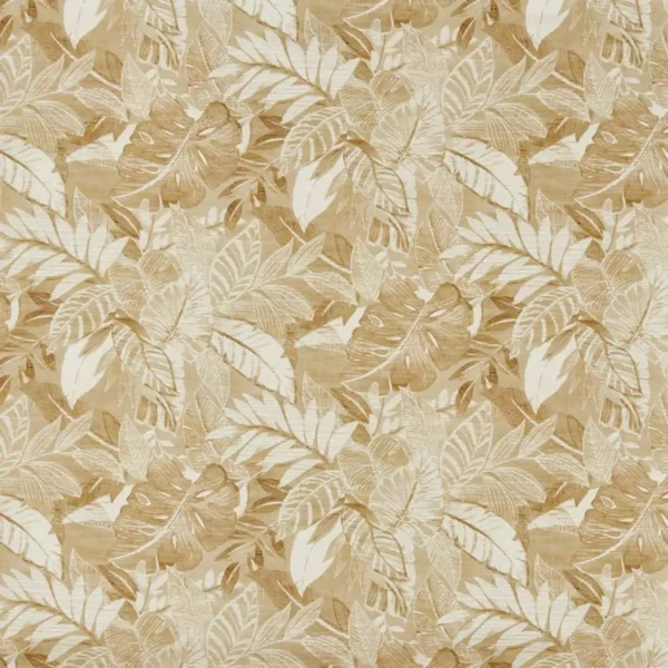 Mahalo Fabric - Amber by brown botanical cotton fabric from Prestigious Textiles
