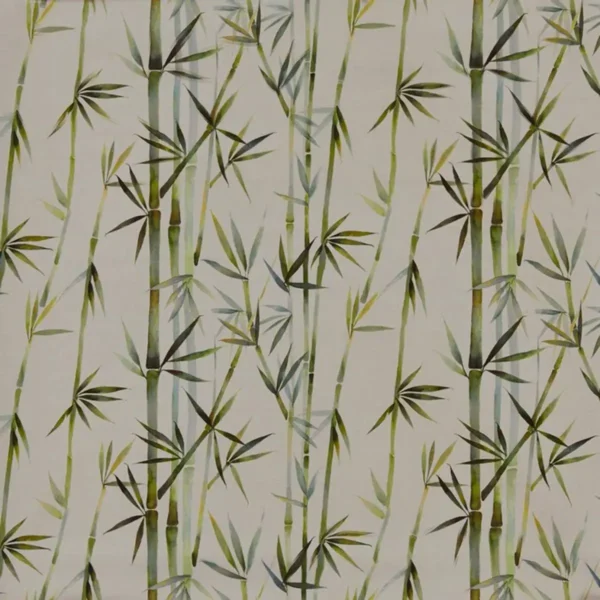 Pacific Fabric - Moonstone by green botanical cotton fabric from Prestigious Textiles