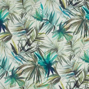 blue botanical cotton fabric from Prestigious Textiles