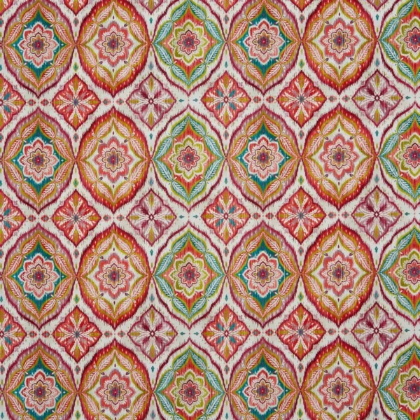 Bowood Fabric - Fig by multicolour botanical cotton fabric from Prestigious Textiles