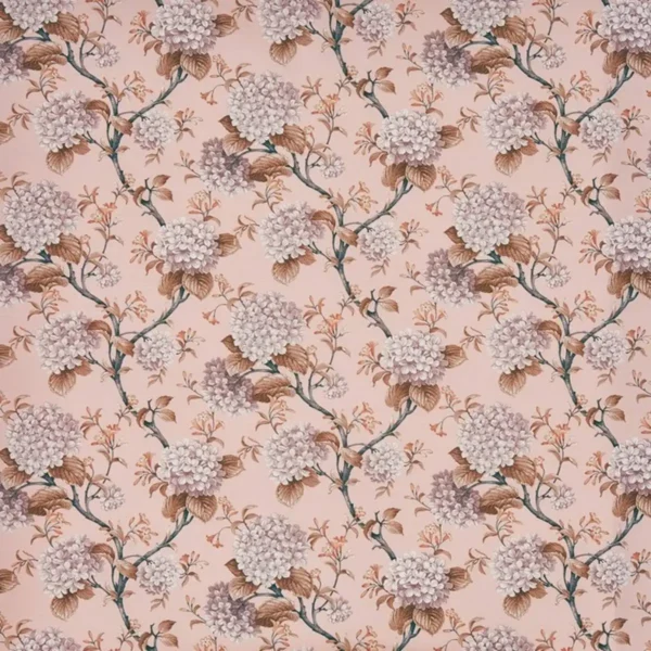 Bouquet Fabric - Woodrose by pink botanical cotton fabric from Prestigious Textiles