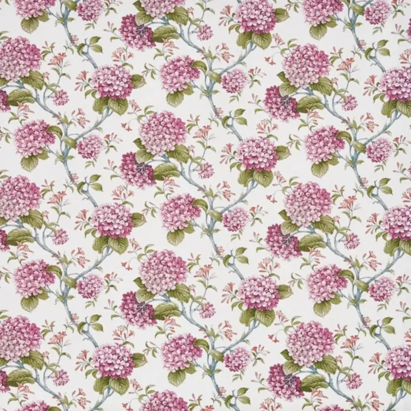 pink botanical cotton fabric from Prestigious Textiles