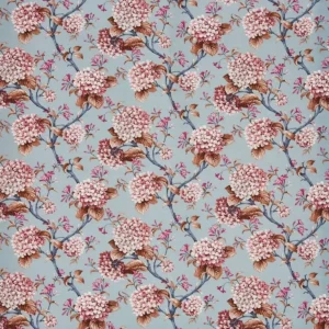 blue botanical cotton fabric from Prestigious Textiles