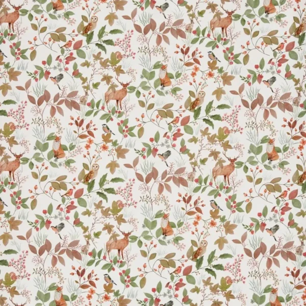 Hedgerow Fabric - Pear by multicolour animal cotton fabric from Prestigious Textiles