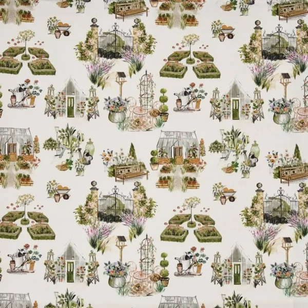 Potting Shed Fabric - Pear by multicolour misc cotton fabric from Prestigious Textiles