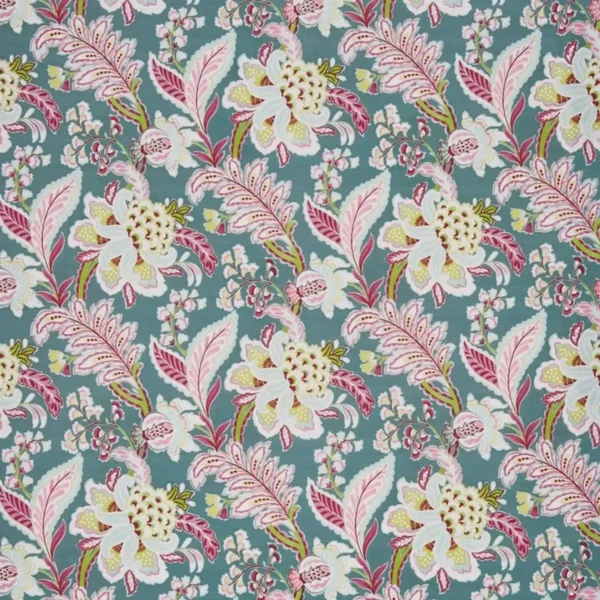 Westbury Fabric - Sweetpea by blue botanical cotton fabric from Prestigious Textiles