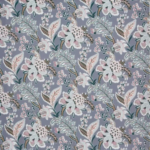blue botanical cotton fabric from Prestigious Textiles