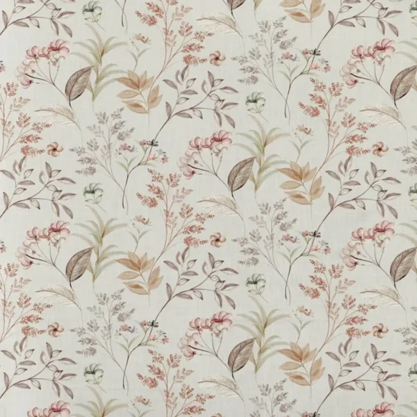 Verbena Fabric - Mineral by black-grey botanical printed fabric from Prestigious Textiles