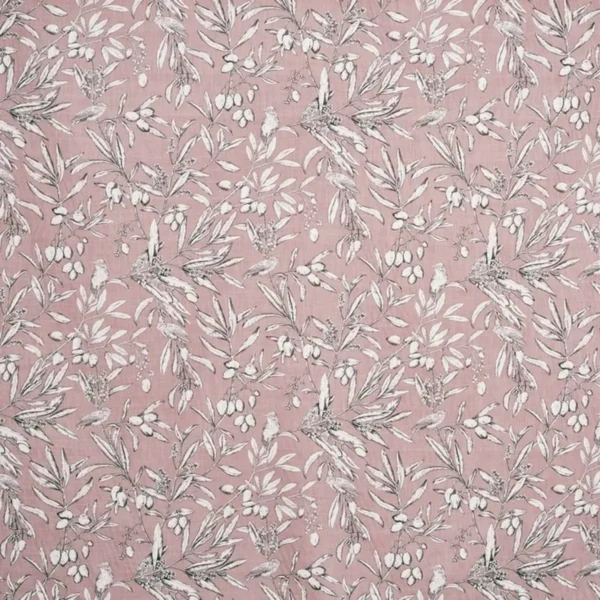 Aviary Fabric - Woodrose by pink botanical cotton fabric from Prestigious Textiles