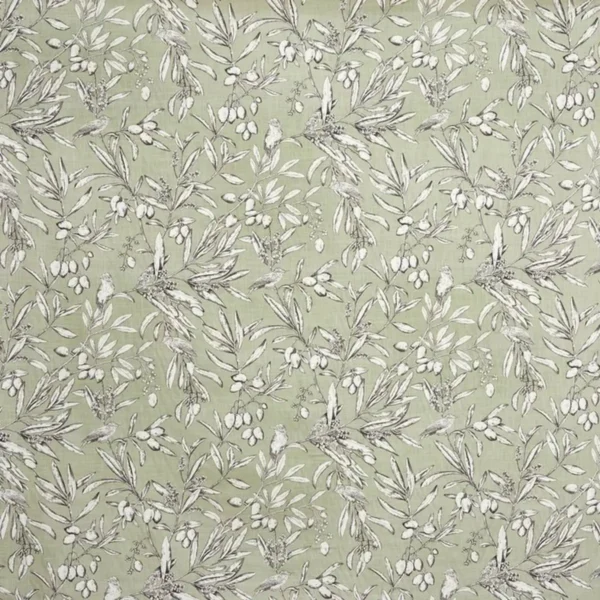 Aviary Fabric - Apple by green botanical cotton fabric from Prestigious Textiles