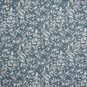 blue botanical cotton fabric from Prestigious Textiles
