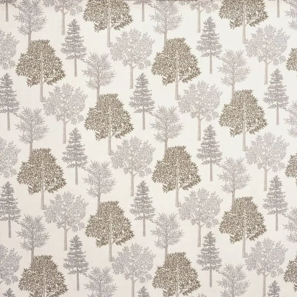 Coppice Fabric - Parchment by neutral botanical cotton fabric from Prestigious Textiles