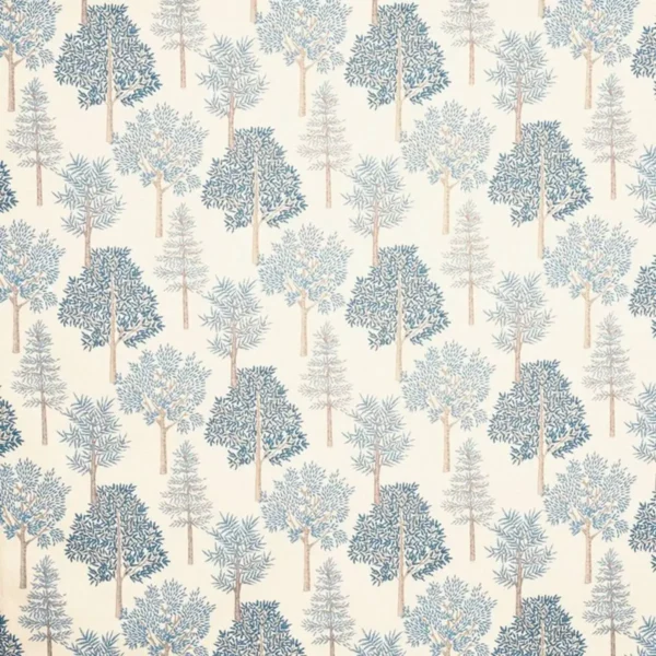 Coppice Fabric - Bluebell by blue botanical cotton fabric from Prestigious Textiles