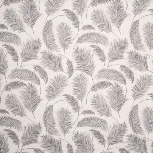 black-grey botanical cotton fabric from Prestigious Textiles