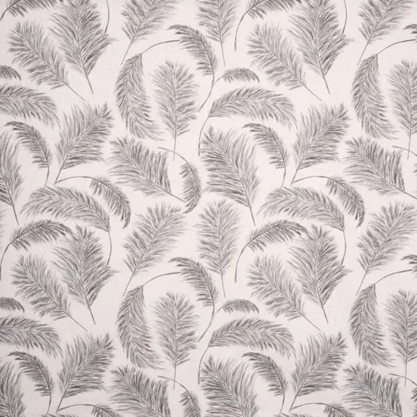 Pampas Grass Fabric - Frost by black-grey botanical cotton fabric from Prestigious Textiles