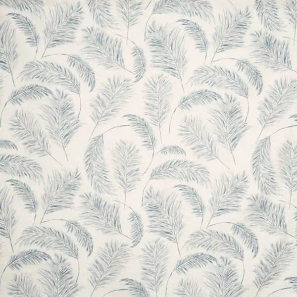 Pampas Grass Fabric - Bluebell by blue botanical cotton fabric from Prestigious Textiles