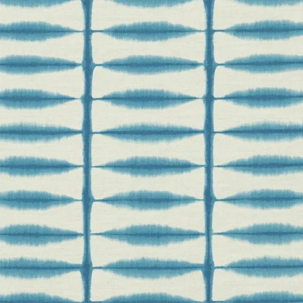 Shibori Fabric - Teal / Linen by blue contemporary cotton fabric from Scion