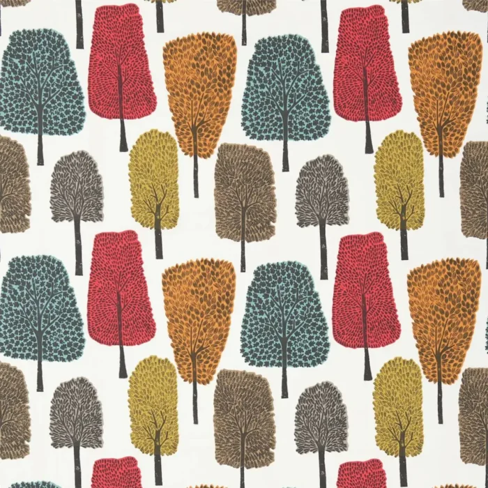 Cedar Fabric - Tangerine / Sulphur / Chilli swatch
