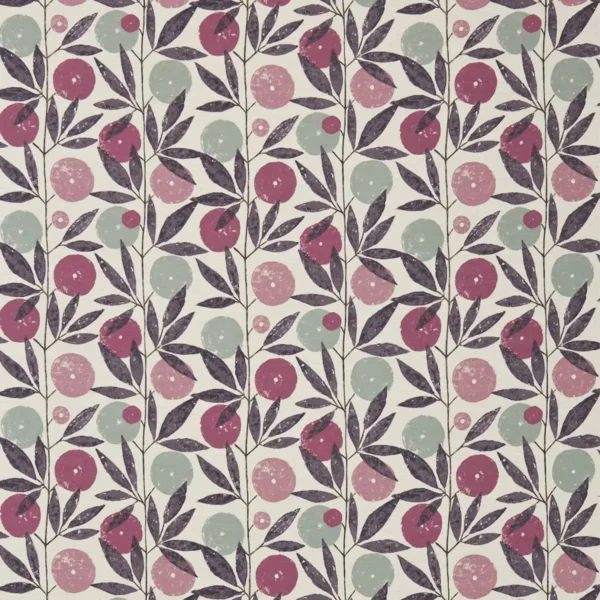 purple botanical cotton fabric from Scion