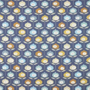 blue botanical cotton fabric from Scion