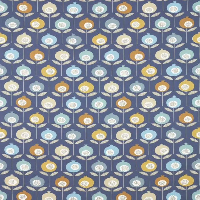 Pepino Fabric - Sky / Cinnamon / Ink swatch