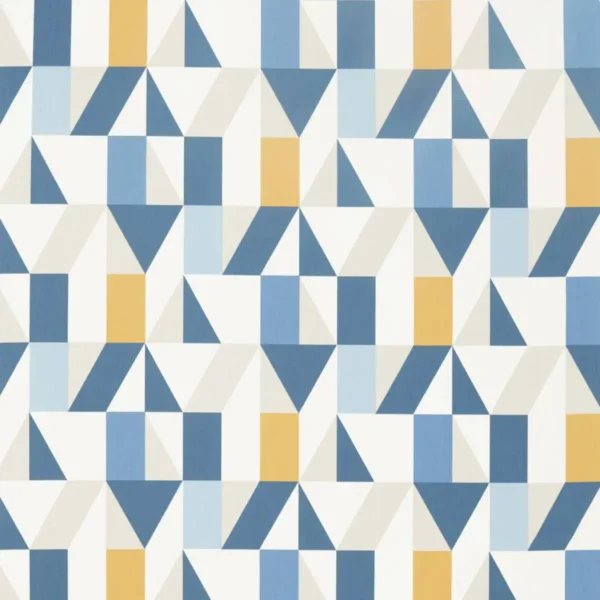 Nuevo Fabric - Indigo / Slate / Satsuma by blue contemporary cotton fabric from Scion