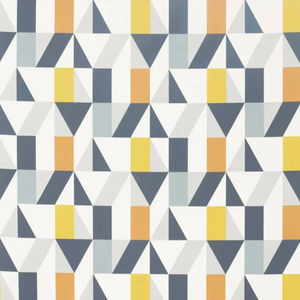 Nuevo Fabric - Dandelion / Charcoal / Brick by black-grey contemporary cotton fabric from Scion