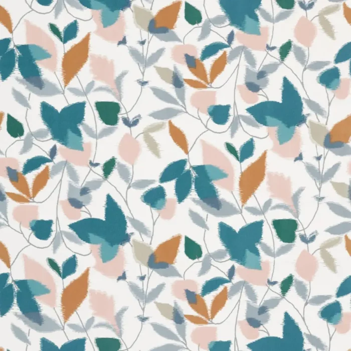 Akira Fabric - Ginger / Teal / Olive swatch