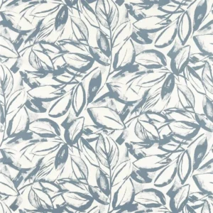 black-grey botanical cotton fabric from Scion