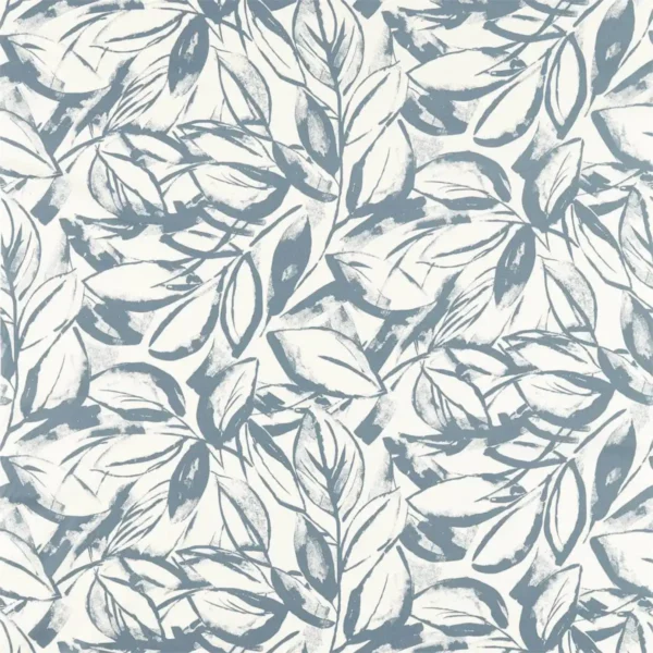 Padua Fabric - Slate by black-grey botanical cotton fabric from Scion