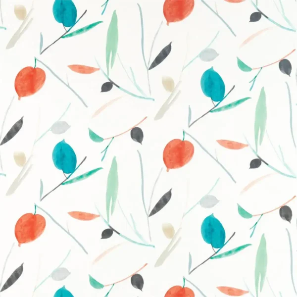 blue botanical cotton fabric from Scion