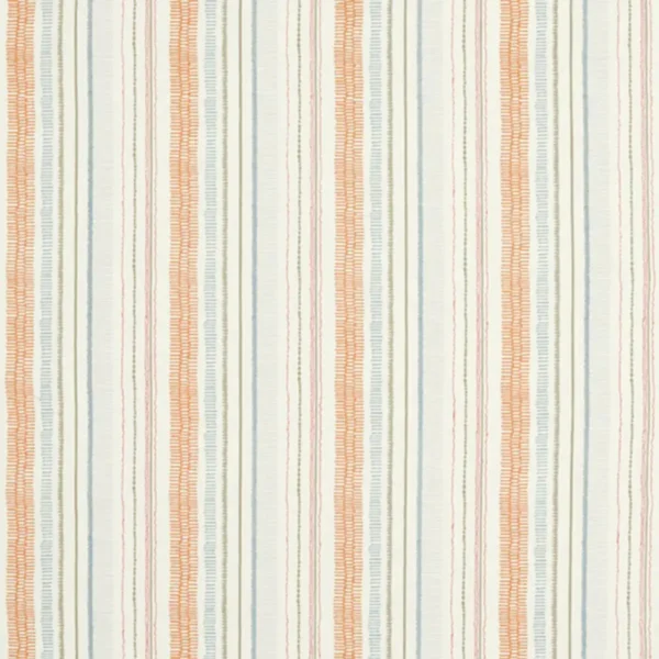 Noki Fabric - Satsuma / Sky / Pebble by blue contemporary embroideried fabric from Scion