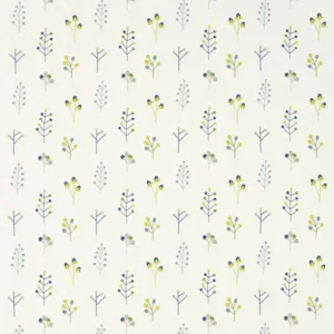 white contemporary embroideried fabric from Scion