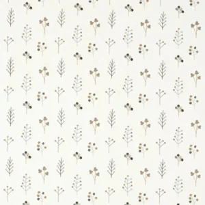 white contemporary embroideried fabric from Scion