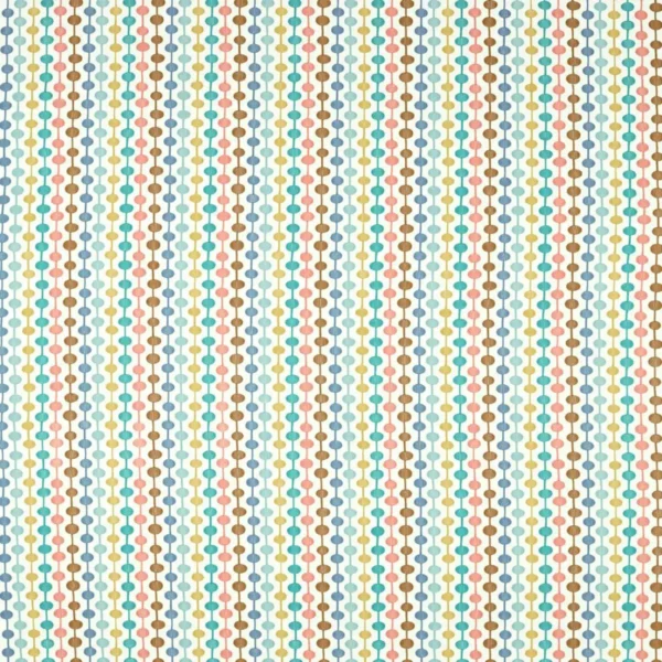 Paikka Fabric - Pink Grapefruit / Sky / Julep by multicolour spotted embroideried fabric from Scion