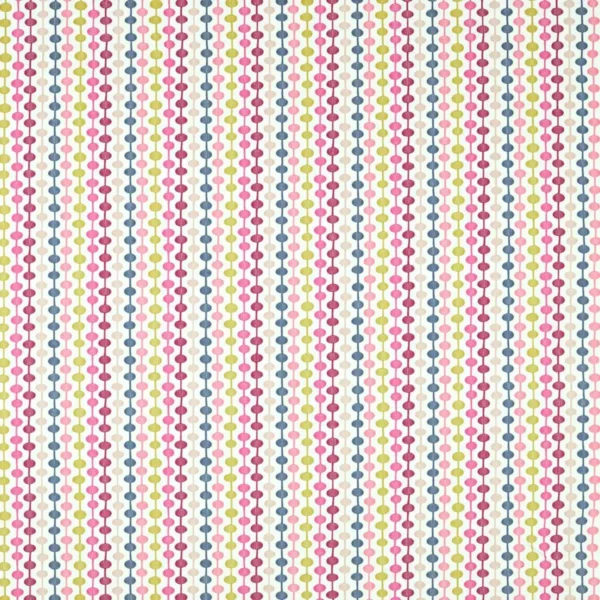 Paikka Fabric - Bilberry / Rhubarb / Indigo by multicolour spotted embroideried fabric from Scion