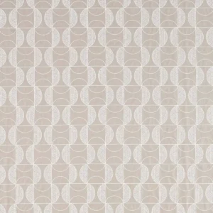black-grey geometric embroideried fabric from Scion